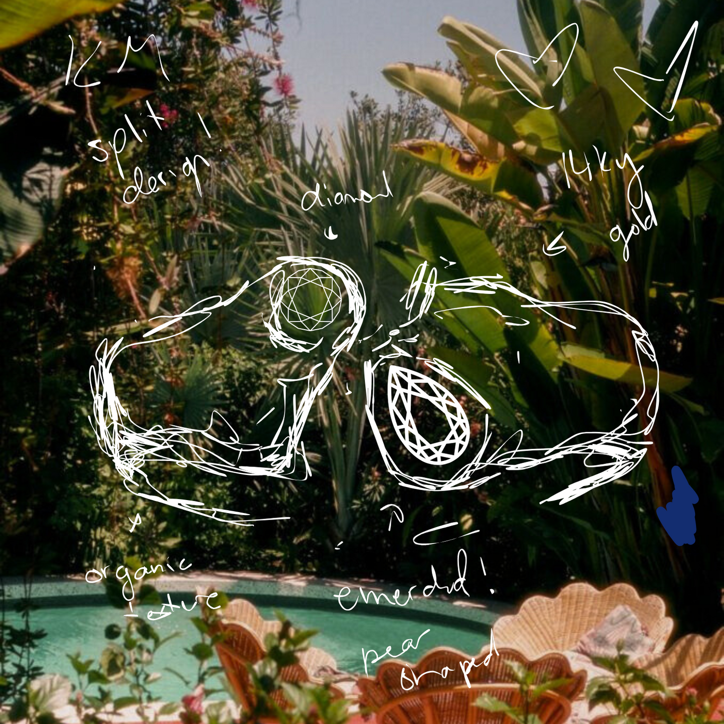 KM Split Sapphire Diamond Ring