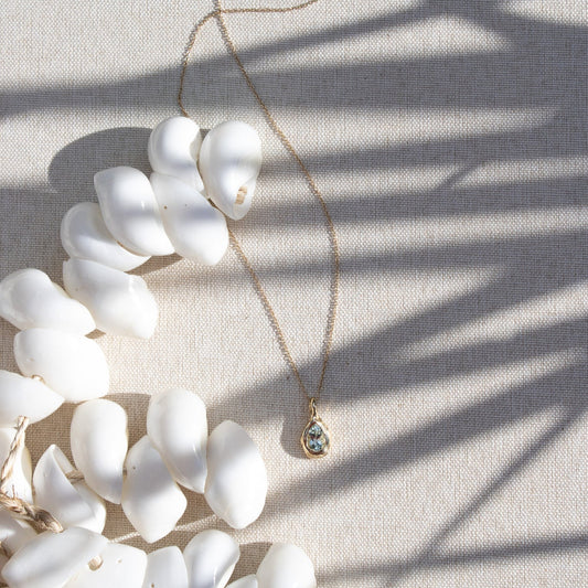 KM Aquamarine Drop Necklace