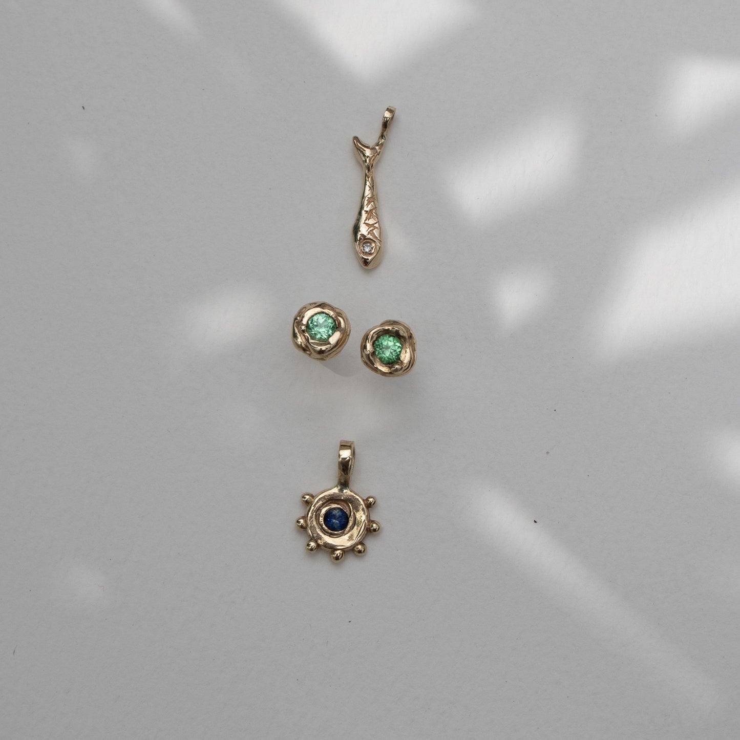 KM Sapphire Circle Bubble Necklace/Pendant