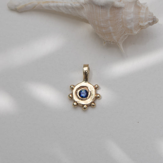 KM Sapphire Circle Bubble Necklace/Pendant