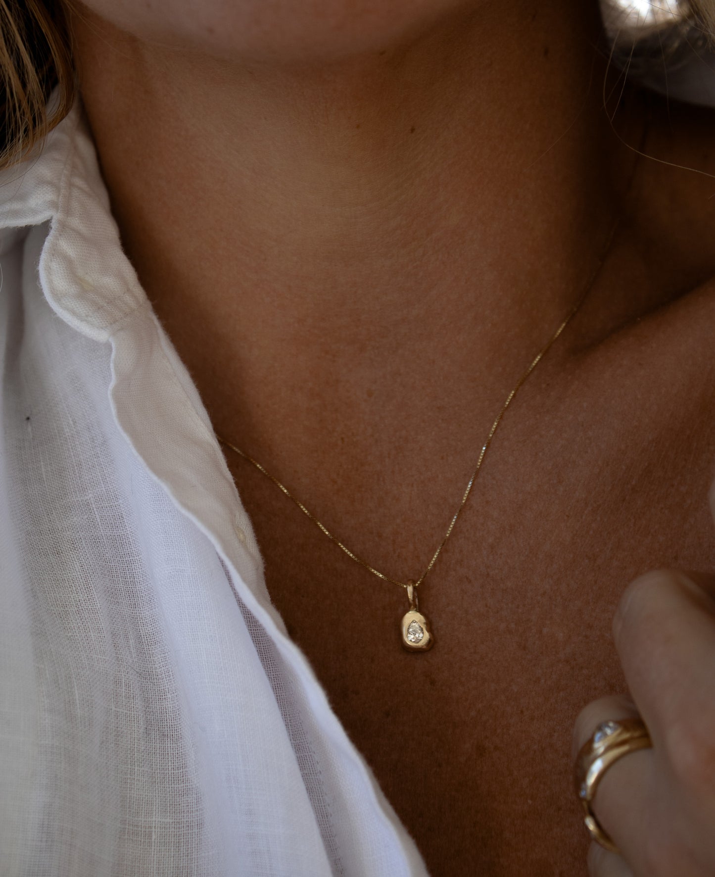 KM Classic Pear Diamond Pendant